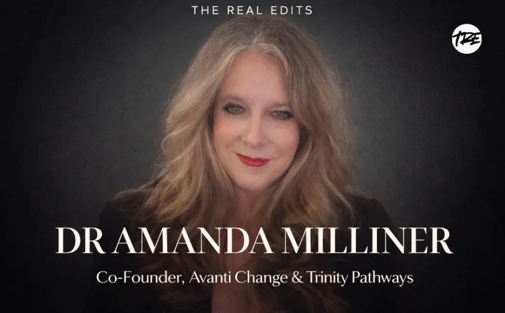 The Real Edits feature portrait of Dr Amanda Milliner, Co-Founder of Avanti Change and Trinity Pathways